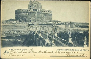 1905 - Roma - Castel S. Angelo - cartoncino pubblicitario Marsala Vernetti - Picture 1 of 1