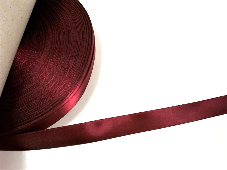 Burgundy Single-Face Satin Ribbon 5/8 inch wide x 10 yards Schiff Beet B7 - Image 1 of 4