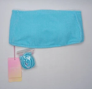 Stoney Clover Lane x Target Swim Top Blue Bikini Tube Top With Straps Sz XS - Picture 1 of 7
