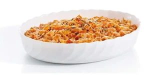 Weiße ovale Kasserolle Backen Rösten Gehärtetes Glas Backofen Geschirr Mikrowelle Kuchen - Bild 1 von 7