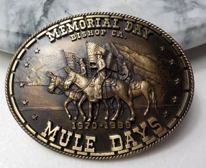 Bishop Mule Days California Memorial Day 1970-1989 Bronze Gürtelschnalle #2481/3000 - Bild 1 von 5