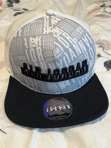 Air Jordan Hat Men White Black Embroidered Jumpman Snap Back Cap With Sticker - Picture 1 of 7