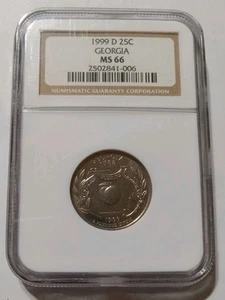 1999 D Georgia State Quarter - NGC MS 66 - Picture 1 of 2