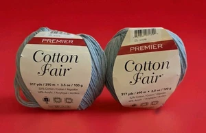 Premier Yarns Cotton Fair Solid Yarn ~Color Succulent~ Lot of 2 ~NEW! - Picture 1 of 10