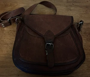 Komal's Passion Leather Cross Body Purse, Travel Tote, Vintage Buffalo Leather - Picture 1 of 7
