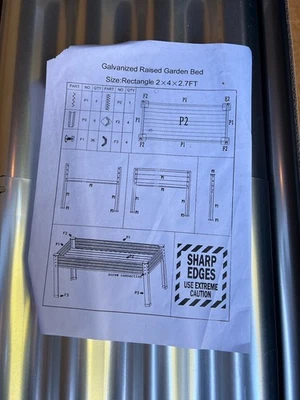 Nuevo kit de cama de jardín galvanizado en plata Foto 1 de 3