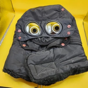 Winter Thermal Trapper Hat With Glasses Warm Black Full Neck Face Mask - Picture 1 of 8