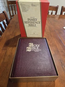 New Nelson Family Reference Holy Bible-King James Version Burgundy Leather - Picture 1 of 10