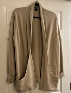 A.Z.I kuschelige Strickjacke vorne offen XL Damen beige Langarm Taschen - Bild 1 von 3