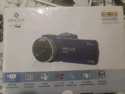 Videocámara de visión nocturna MINOLTA MN260NV 1080P FHD / 30 MP EQUIPO NEGRO NUEVO Foto 1 de 4