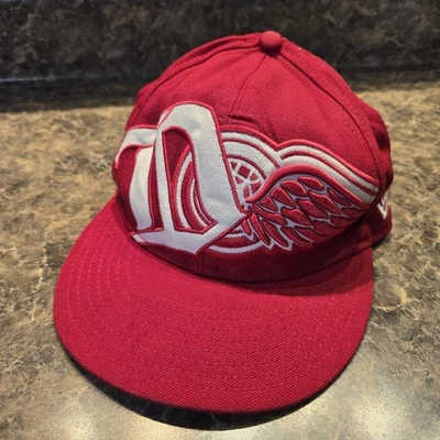 Gorra/sombrero ajustado New Era Detroit Red Wings Home 59FIFTY talla 7 3/8 NHL rojo Foto 1 de 4