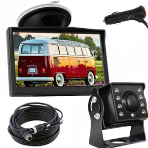 5" HD Car Rear View Monitor 4Pin Truck Caravan IR CCD Reverse Backup Camera Kit - Picture 1 of 24