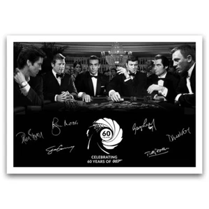 James Bond Casino Wall Art Print Poster Six Decades of 007 for A4 Frame - Picture 1 of 2