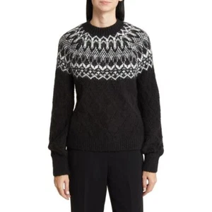 Suéter Wit & Wisdom Fair Isle Pointelle Negro Blanco Nuevo con Etiquetas Talla XS - Imagen 1 de 8