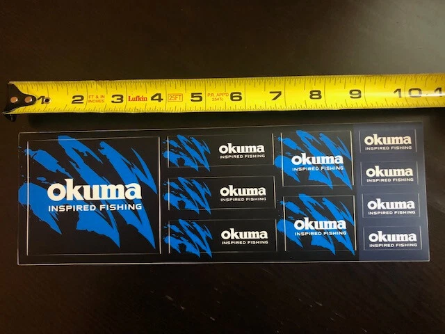 OKUMA VARILLAS CARRETES APAREJOS Hoja/10 piezas CALCOMANÍAS PEGATINAS Exterior Overland Marine Foto 1 de 1