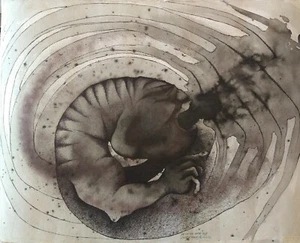 José Lorenzo Moya. Dibujo.YO NO SE QUÉ SOY. Maestro de Arte Cubano. FICHADO. 2017 - Imagen 1 de 2