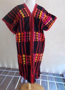 Vintage handgewebter mexikanischer bunter Serape Cape Poncho Schal kostenlose Größe - Bild 1 von 12