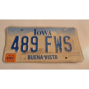 Collectable real metal license plate IA "489 FWS" . Great for a shop or man cave - Picture 1 of 2