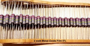 10 PCS 2Watt Metal Oxide Film Resistors 2W Resistor 5% YOU CHOOSE VALUE - Picture 1 of 2