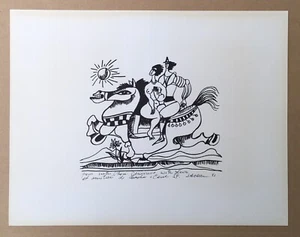 Original Lithograph by Alexandre Sachal Ukrainian Portrait Couple Horse Signed - Picture 1 of 8