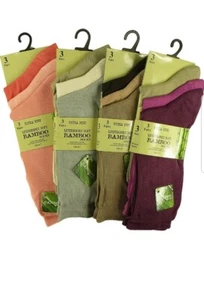 BAMBOO Extra Fine Luxuriously Soft Socks UK Size 4-7 Assorted Colour  - Picture 1 of 8