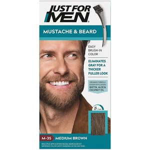 Just For Men Easy Brush-in Color For Mustache & Beard M-35 Medium Brown 1 Count - Picture 1 of 3