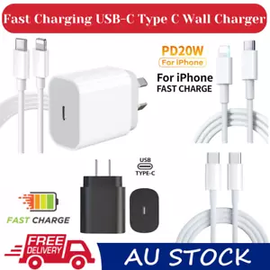 Fast Charging USB-C Type C Wall Charger Power Adapter AU Plug for iPhone Samsung - Picture 1 of 43