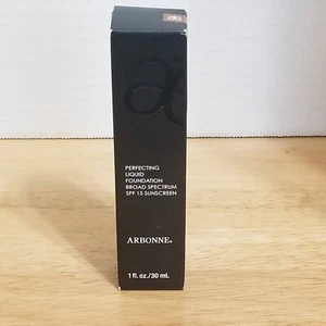 NWB Arbonne Perfecting Liquid Foundation Deep Bronze SPF 15 Sunscreen - Picture 1 of 5