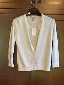 New 2014 Banana Republic Silk Blend Cardigan Sweater Long Sleeve Ivory ~ Small - Picture 1 of 8