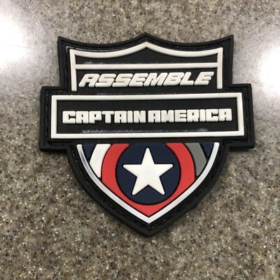 RARE Rubber Marvel Captain America Assemble Shield Sew On Patch 2 1/4” X 2 1/4” - Image 1 of 4