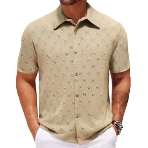 Hollow Jacquard Summer Casual Short Sleeve - Picture 1 of 22