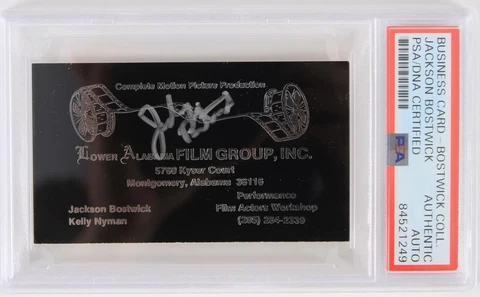 1975 Captain Marvel Jackson Bostwick Signed Business Card (PSA/DNA Slabbed) Cover