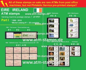 EIRE Ireland ATM stamps PART I * 1990-2010 MNH * Frama Klussendorf Soar Kiosk - Picture 1 of 3