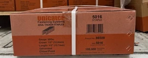 1-CASE 5016C 1/2" 20 GAUGE, 1/2" CROWN STAPLES FOR DUOFAST (20 BOXES 5000) - Picture 1 of 2