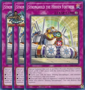 Yugioh! 3x Stronghold the Hidden Fortress LEDE-EN071 Común 1ª Edición Casi Nuevo - Imagen 1 de 1