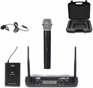 Audio2000'S AWM6074UL 2-Ch Wireless Microphones, One Handheld + One Lavalier-NEW - Picture 1 of 3