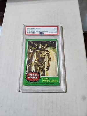 1977 Topps Star Wars C3PO Golden Rod Error # 207 PSA 3 - Image 1 of 2