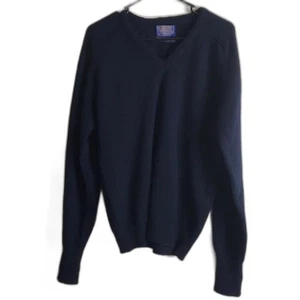 Pendleton Suéter 100% Lana Cordero Pull Over Azul Marino Talla Mediana - Imagen 1 de 11