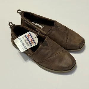 Skechers BOBS Shoes Womens Size W5.5 Brown Faux Fur Lined Slip On Memory Foam - Picture 1 of 11