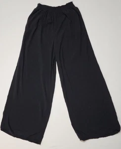 Garage Women Wide Leg Rayon Loose Black Pants Elastic Waist Pants Size S - Picture 1 of 10