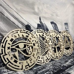 Ägyptische Wanddeko 4 Stück Holz Wandbild Auge des Horus Böse Augen Symbol Ägypter - Bild 1 von 12