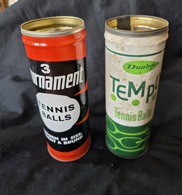 Vintage Dunlop Tempo & Tournament Tennis Ball Cans & 3 Original Tennis Balls - Image 1 of 4