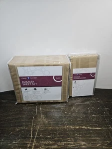 Sleep Number Queen Size Damast Laken Set Classic & Damast Kissenbezug Set - Bild 1 von 6
