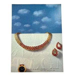 Bvlgari Schmuck Vintage Magazin Print Anzeige Bulgari Halskette Ohrringe Uhr 1983 - Bild 1 von 1