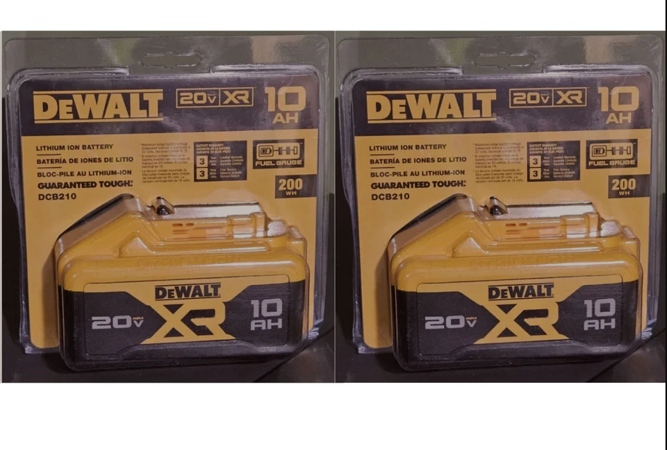 Batería 2PCS DCB210 20V MAX XR 10Ah DEW Nueva Foto 1 de 3