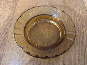 VINTAGE DEL WEBB HOTELS AMBER DECORATIVE ADVERTISING ASHTRAY - Picture 1 of 7