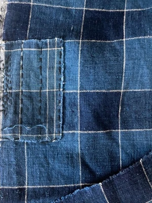 Antique Japanese Indigo Boro Fabric 67 x 13 • Vintage Textile • FANTASTIC - Image 1 of 4