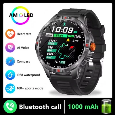 Military Smart Watch for Men(Answer/Make Calls) Rugged 1000mAh Fitness Tracker - Image 1 of 4