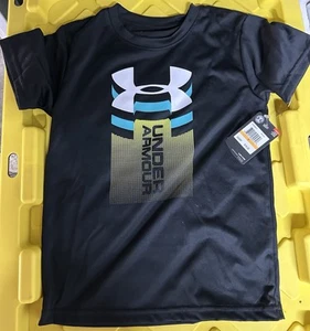 NWT New Under Armour UA Boys Black Short sleeve Shirt Sz 7 - Picture 1 of 1