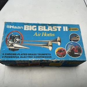 Unus Haan Big Blast II bocinas de aire trompetas de latón cromadas accionadas por aire Nuevo de Lote Antiguo - Imagen 1 de 8